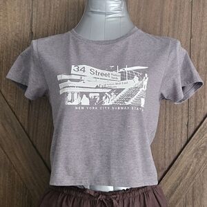 Gray Graphic Women's Crop Top